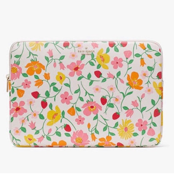 NIP♠️ Kate Spade ♠️ Strawberry Garden Universal Laptop Sleeve ♠️ - Picture 3 of 7